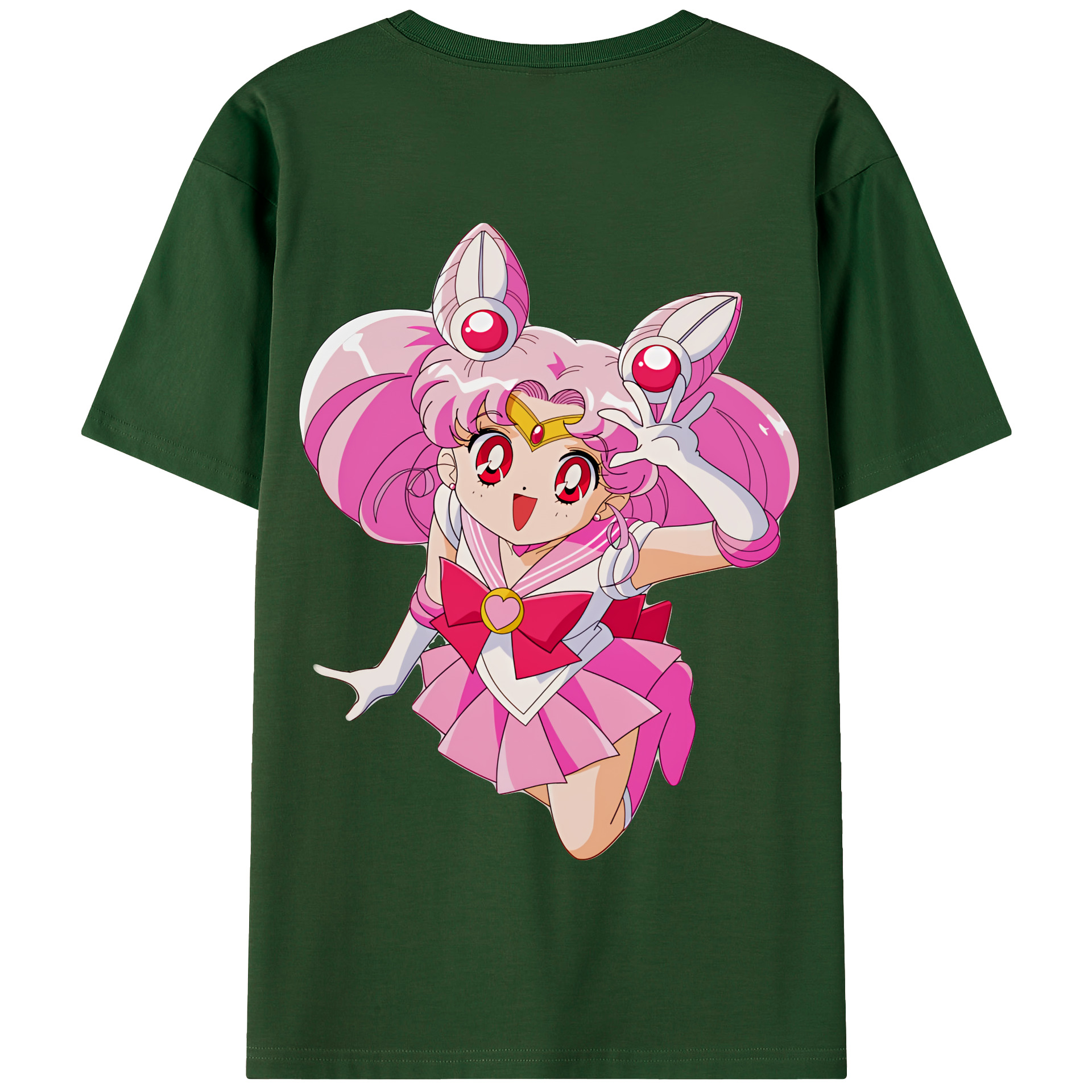 （画像用） 美少女戦士セーラームーン ちびうさ Sailor Moon Chibiusa Tsukino Usagi Small Lady Serenity 綿100％半袖Tシャツ（背面プリント）
